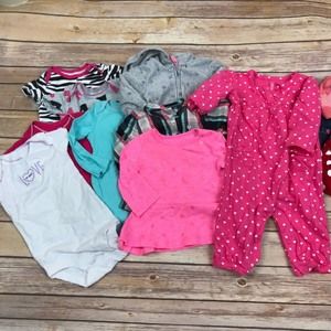 Carters Baby Girl 6M Lot of 12 Pieces Bodysuits A1